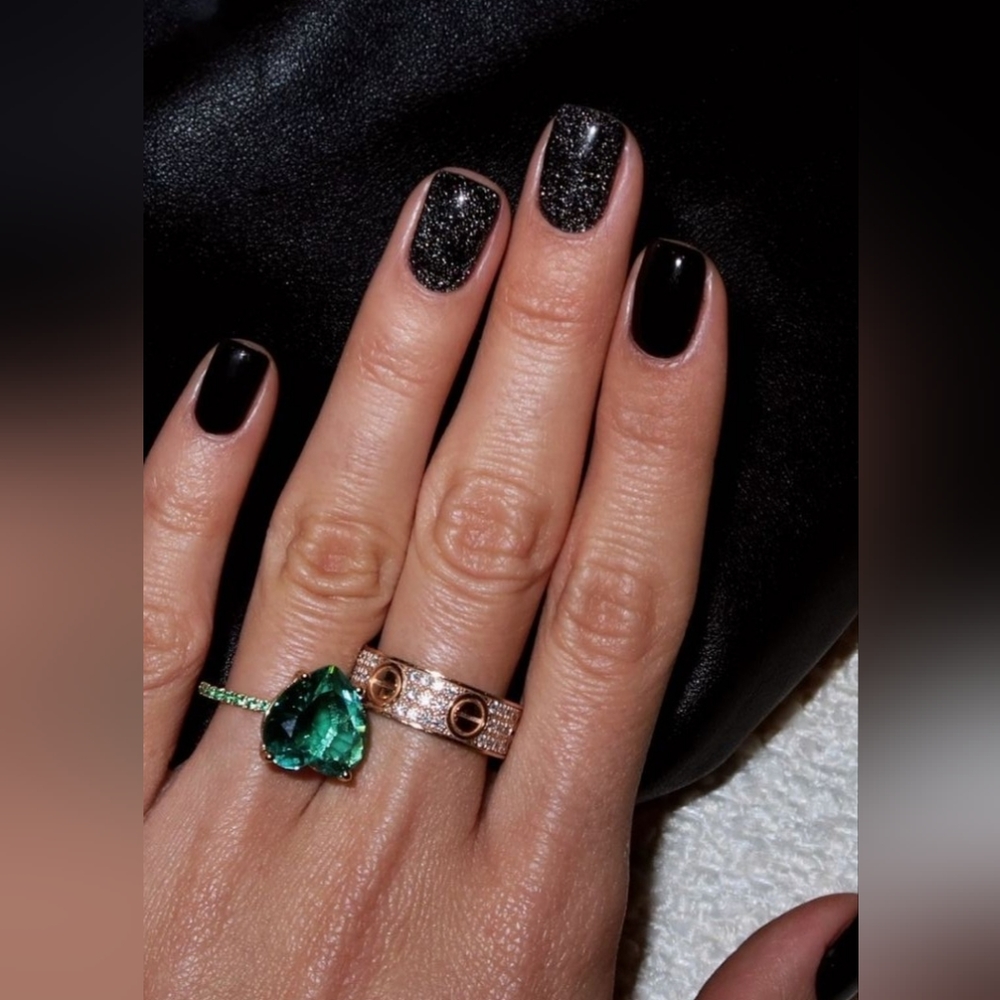 Emerald Color Heart Ring - size 5